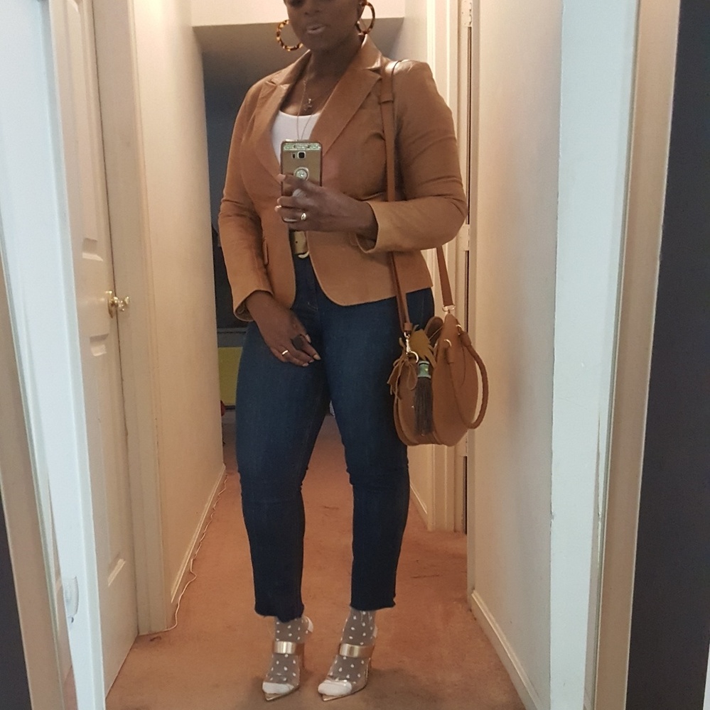 Cognac-colored Leather Jacket